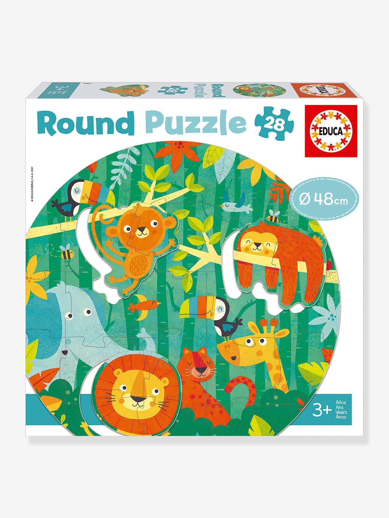 Ronde puzzel 28 delen De jungle - EDUCA groen