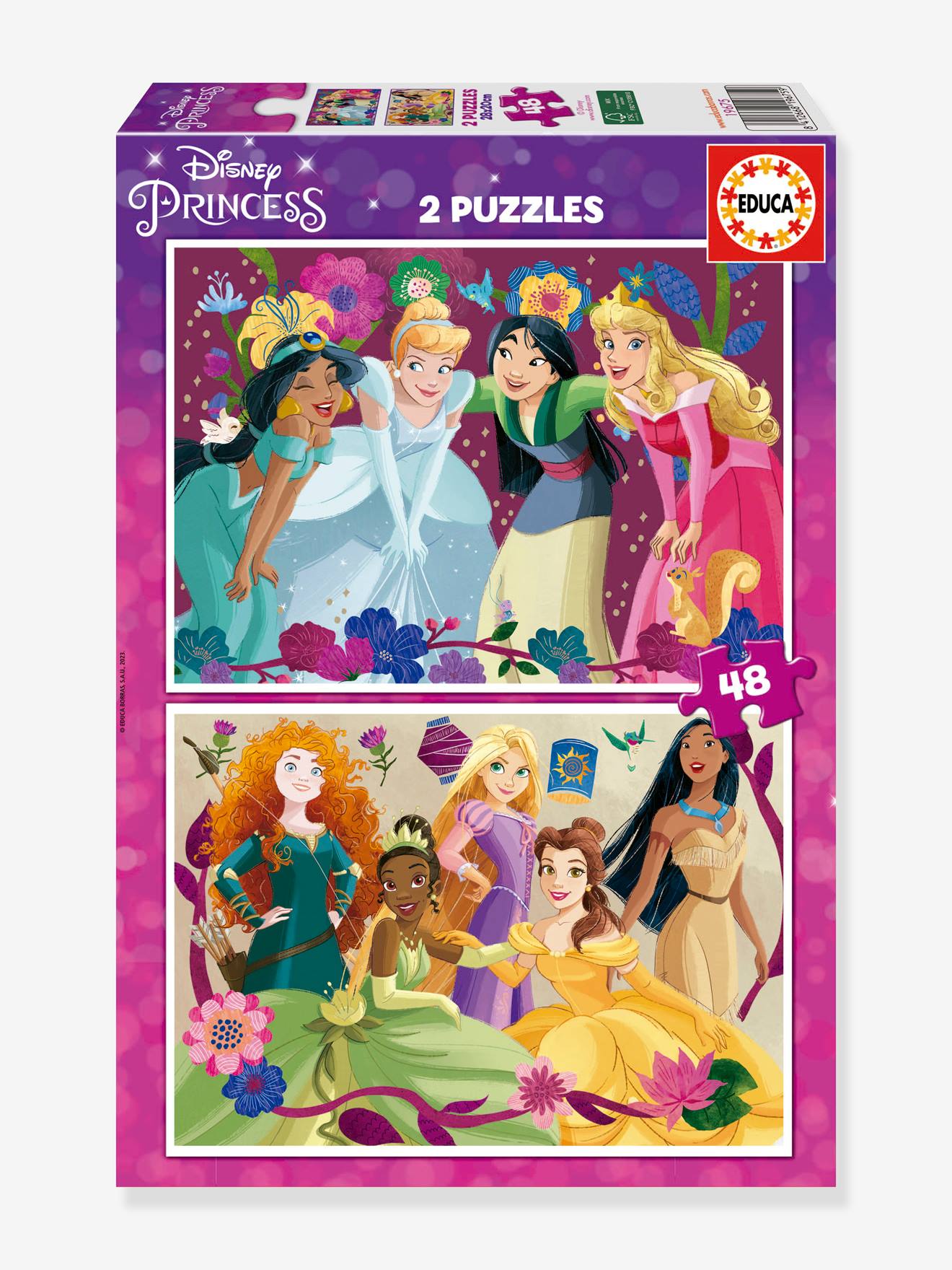 Puzzels 2X48 stukjes Disneyprinsessen - EDUCA meerkleurig