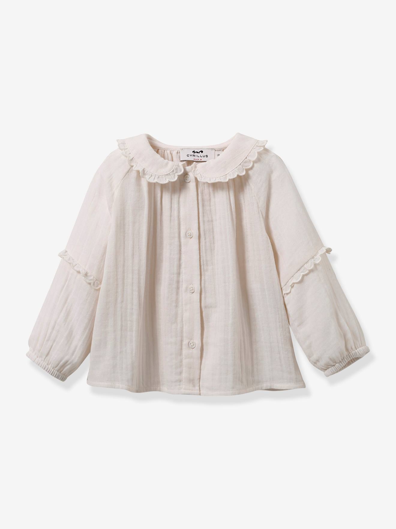 Babyblouse van katoengaas - biokatoen CYRILLUS ecru