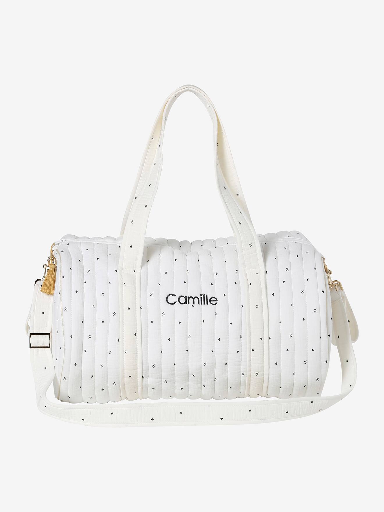 Baby Roll luiertas van katoengaas ivoor met print