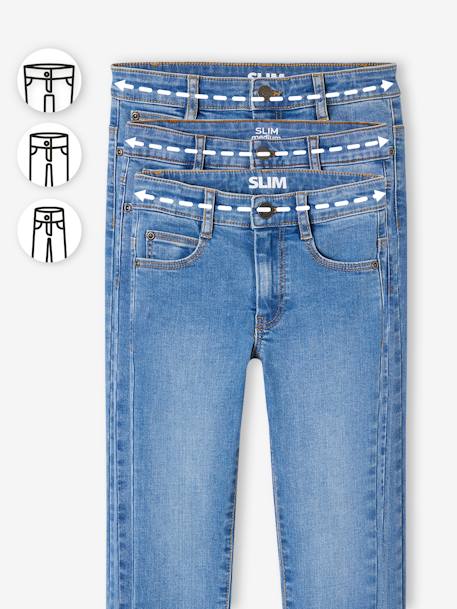 Slim fit jongensjeans Morphologik 'waterless' heupomtrek MEDIUM DENIM DONKERGRIJS+double stone+RUW DENIM+STONE - vertbaudet enfant 