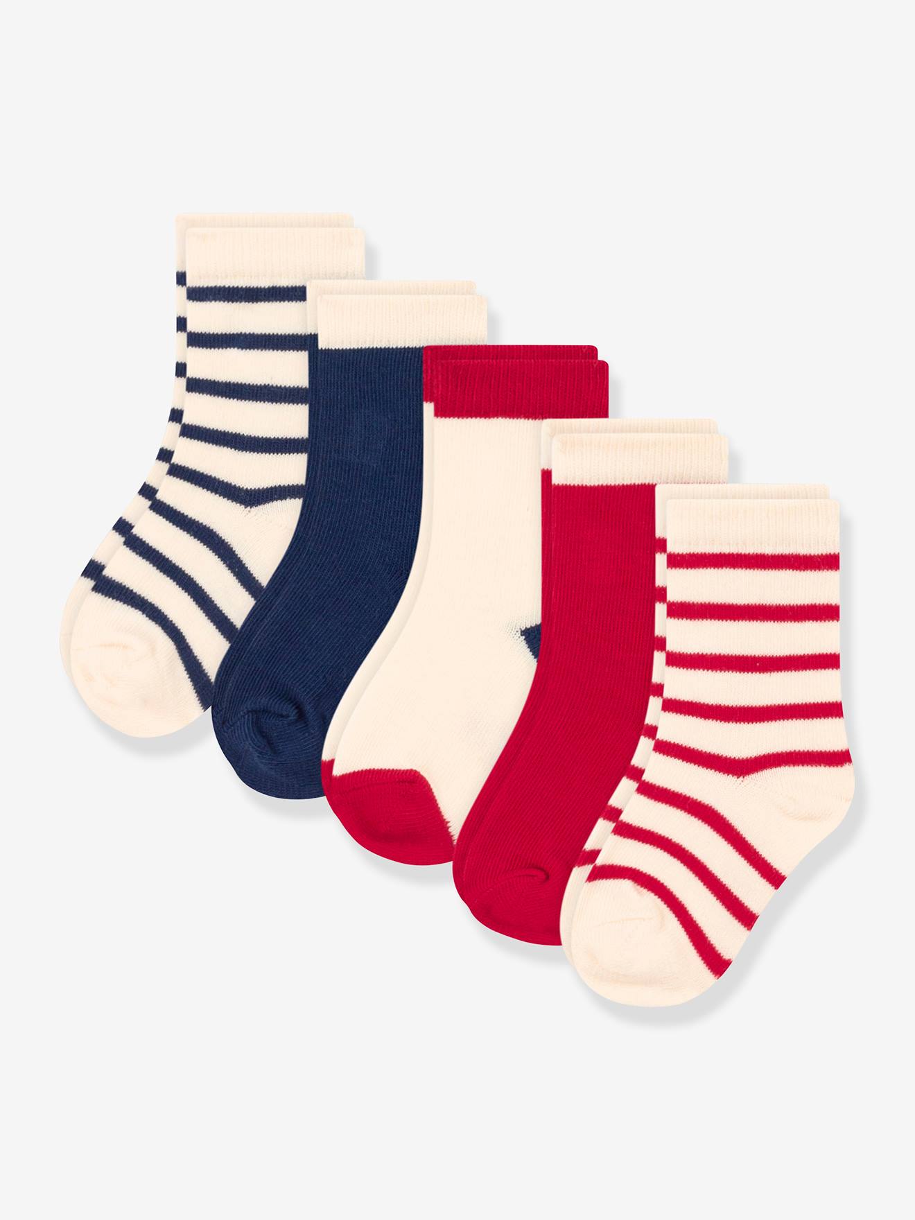 Set van 5 paar sokken voor kinderen PETIT BATEAU meerkleurig