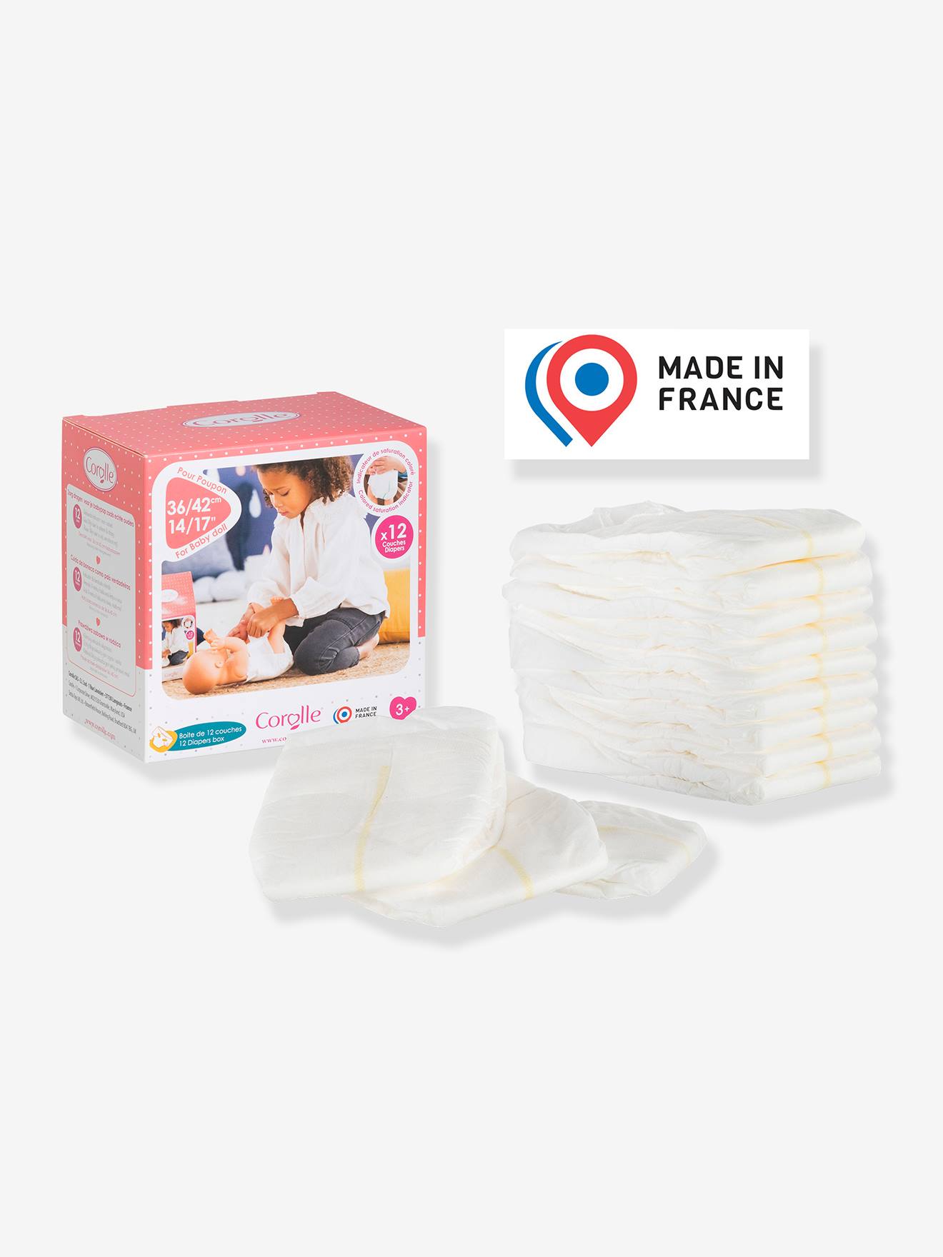 Doos met 12 luiers - COROLLE wit