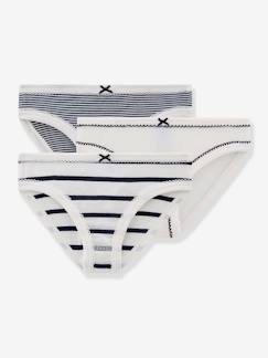 Meisje-Set van 3 gestreepte onderbroekjes voor kleine meisjes PETIT BATEAU