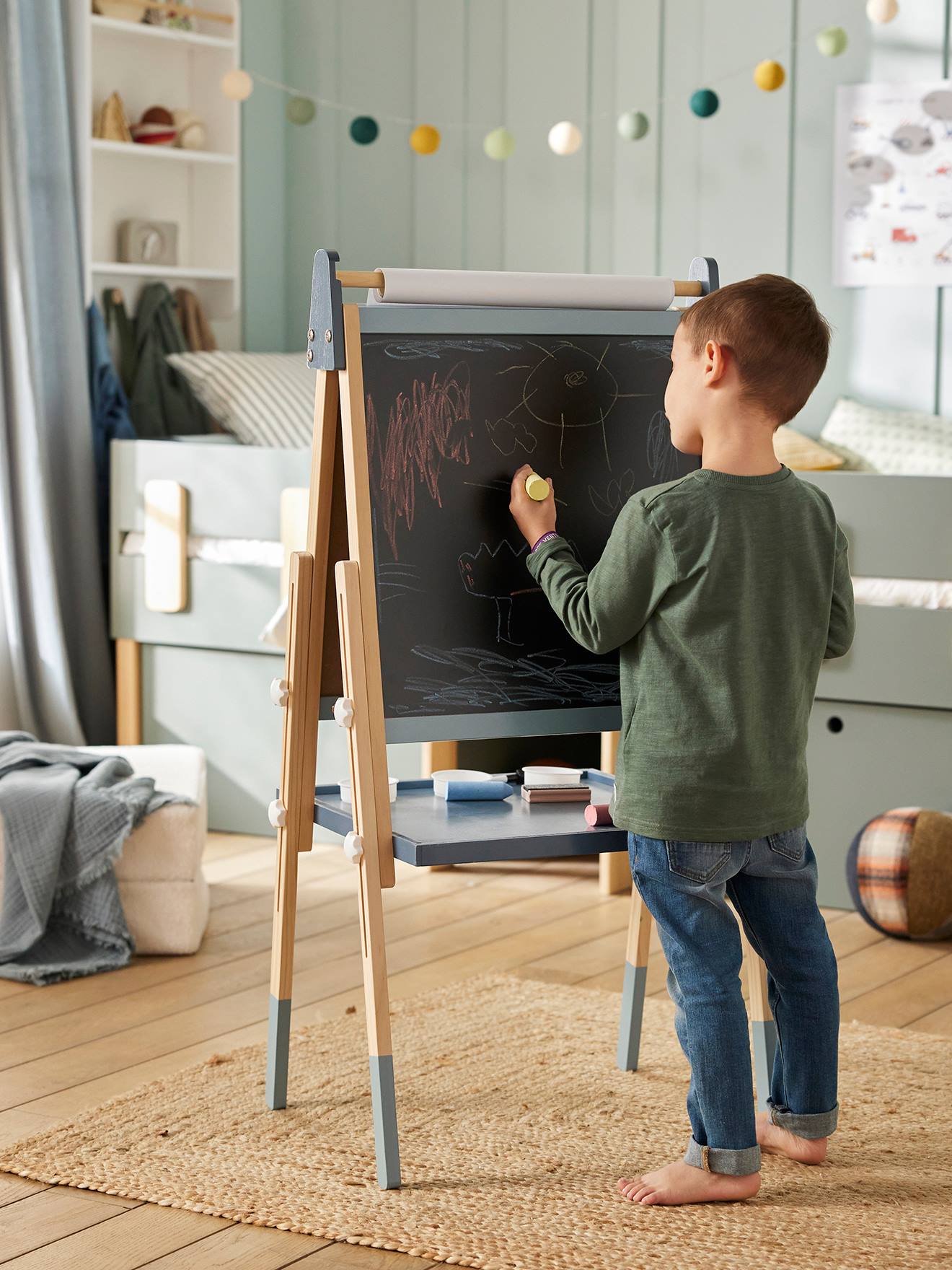 Vouwbaar bord, in 3 hoogtes verstelbaar marineblauw afbeelding