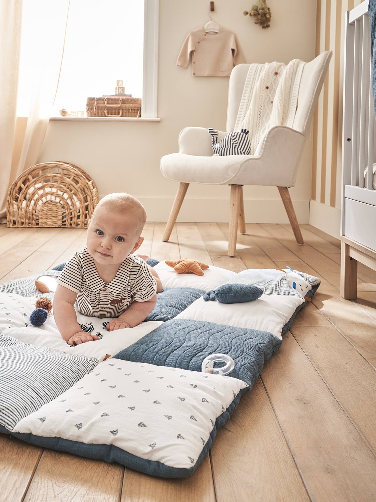 Zacht speelkleed CROQUE LA VIE blauw