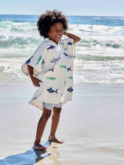 -Personaliseerbare badponcho voor kinderen REQUINS, met gerecycled katoen