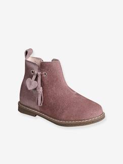 Schoenen-Leren boots met pompon kleutercollectie meisjes