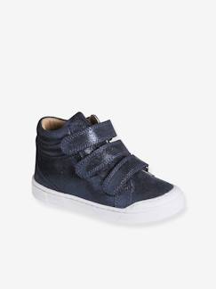 -Leren MID-sneakers met klittenband, kleutercollectie meisjes