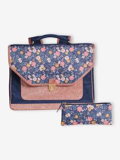 -Schooltas + etui Flowers voor meisjes