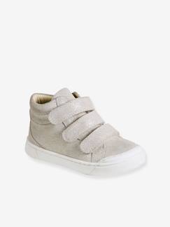 -Leren MID-sneakers met klittenband, kleutercollectie meisjes