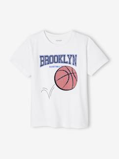 -Jongensshirt met basketbalmotief in reliëf