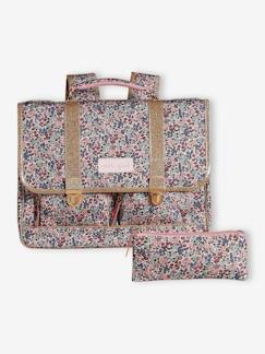 -Schooltas + etui 'sweet flowers' voor meisjes