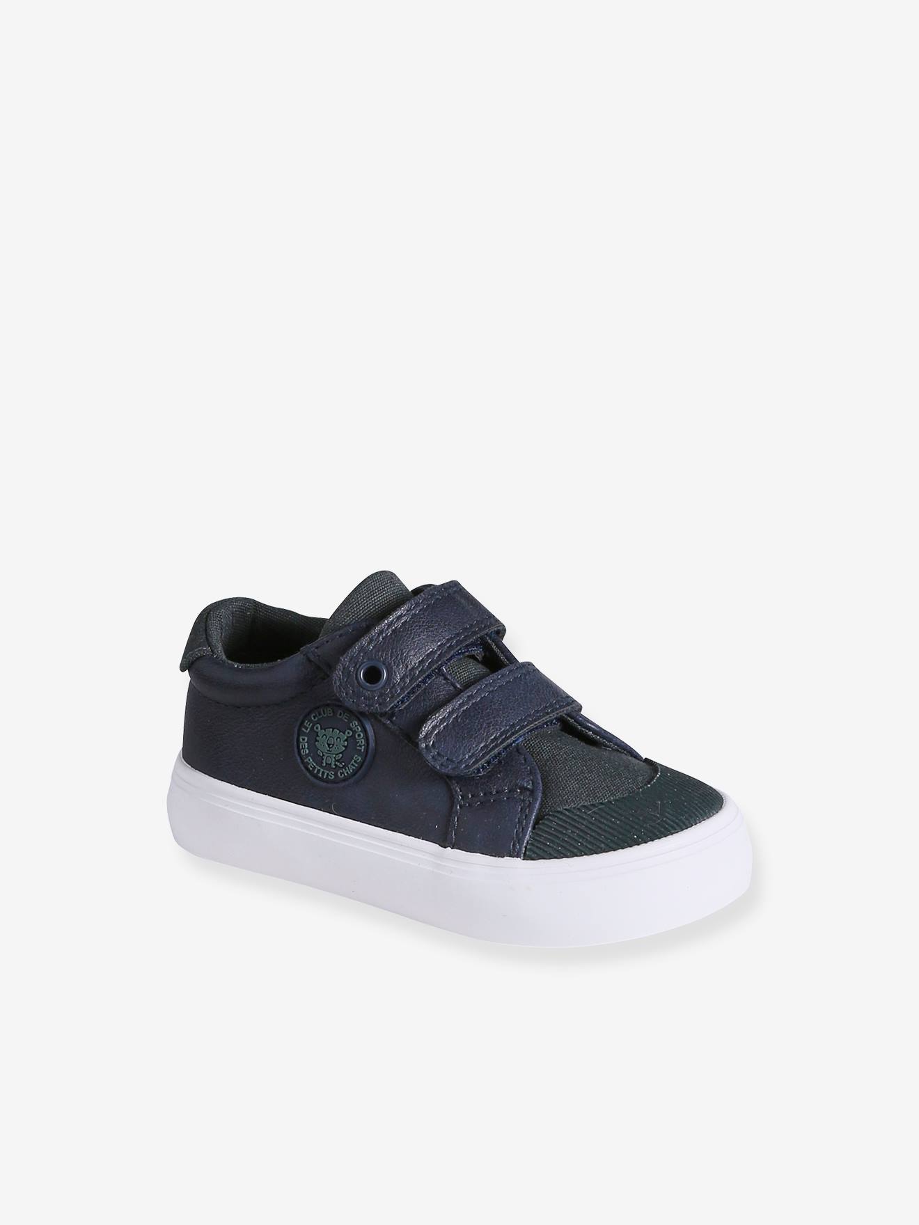 Sneakers met klittenband jongensbaby marineblauw