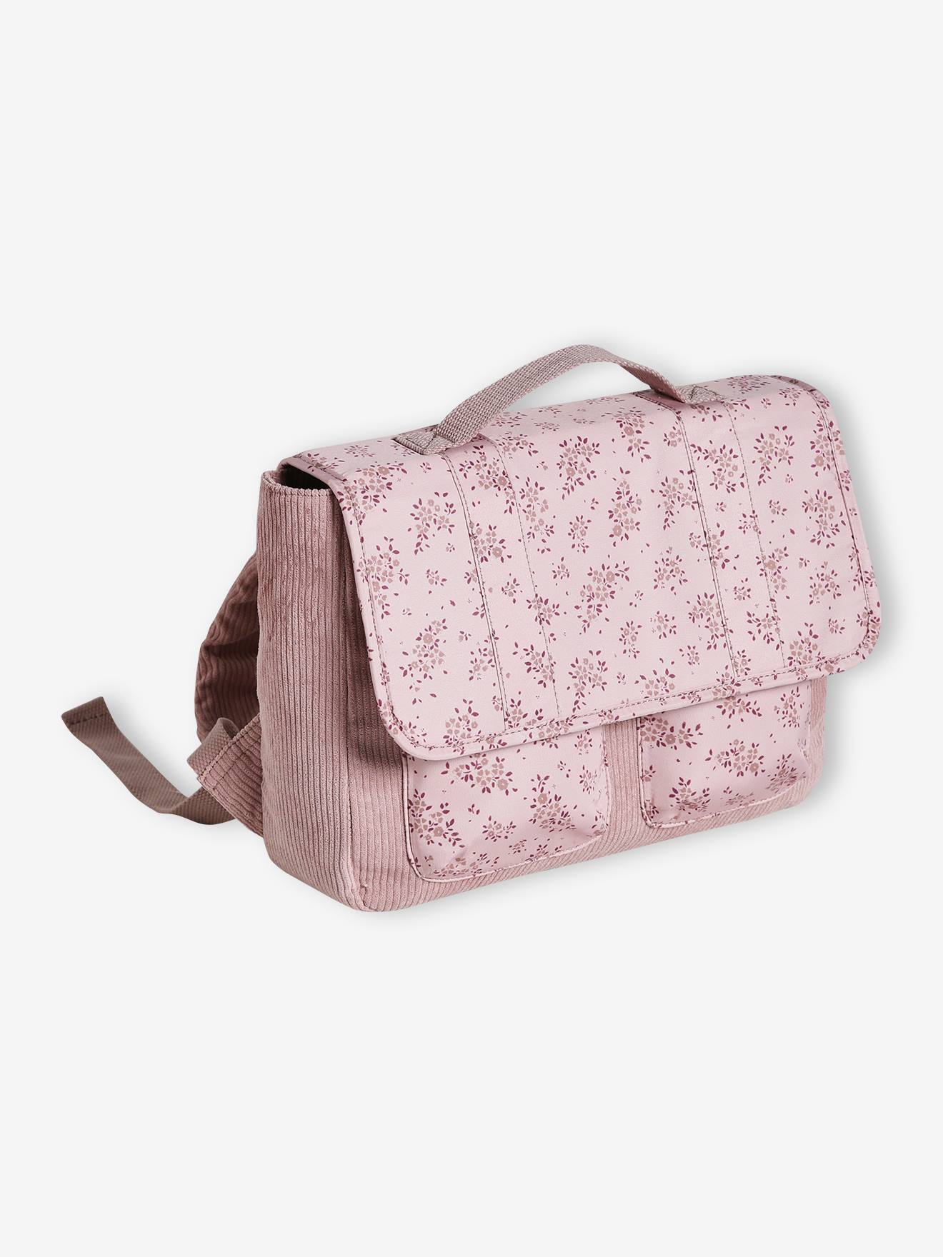 Schooltas kleuterschool 'mix flowers' voor meisjes roze (poederkleur)