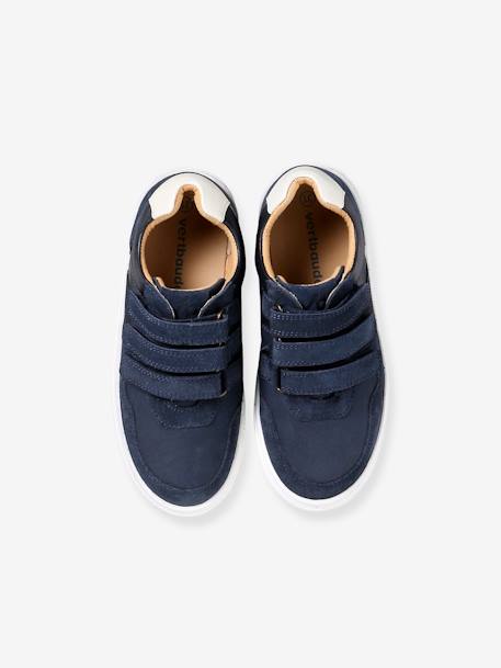 Sneakers met klittenband voor jongens bruin+marineblauw - vertbaudet enfant 