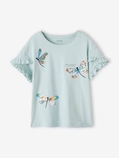 -Gestreept t-shirt met paillettenhartje voor meisjes