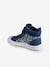 Hoge sneakers met klittenband en veters voor meisjes jeansblauw - vertbaudet enfant 