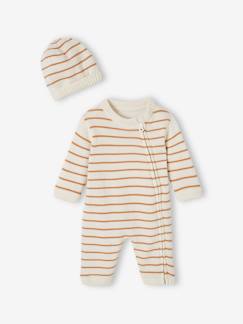 Baby-Babyset pakje en muts van gestreept tricot