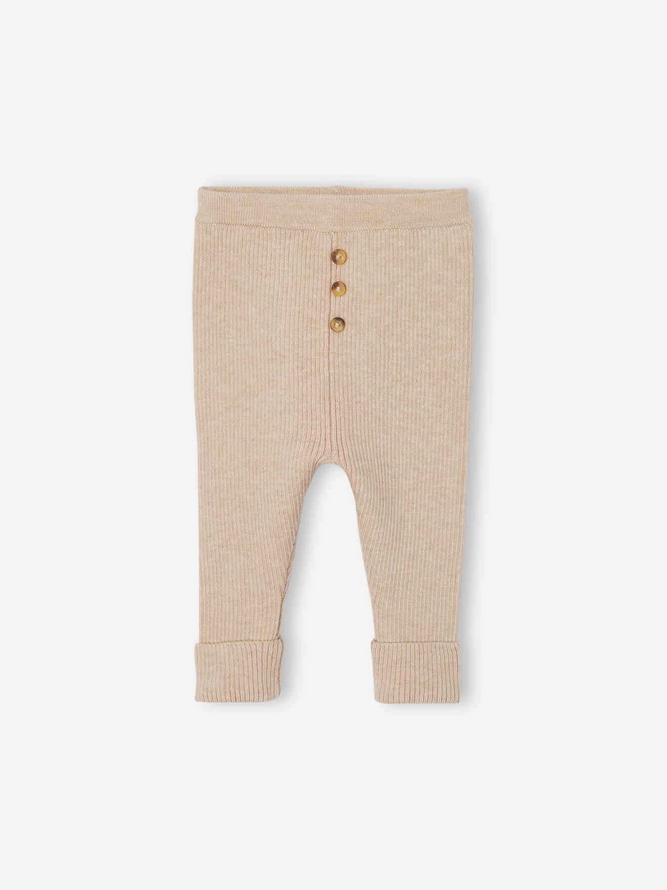 Tricot meegroeilegging baby gemêleerd beige