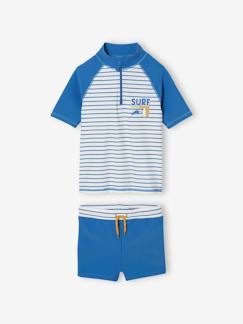Jongens-Badpak-UV-bestendige zwemset met zwemshirt + boxershort voor jongens