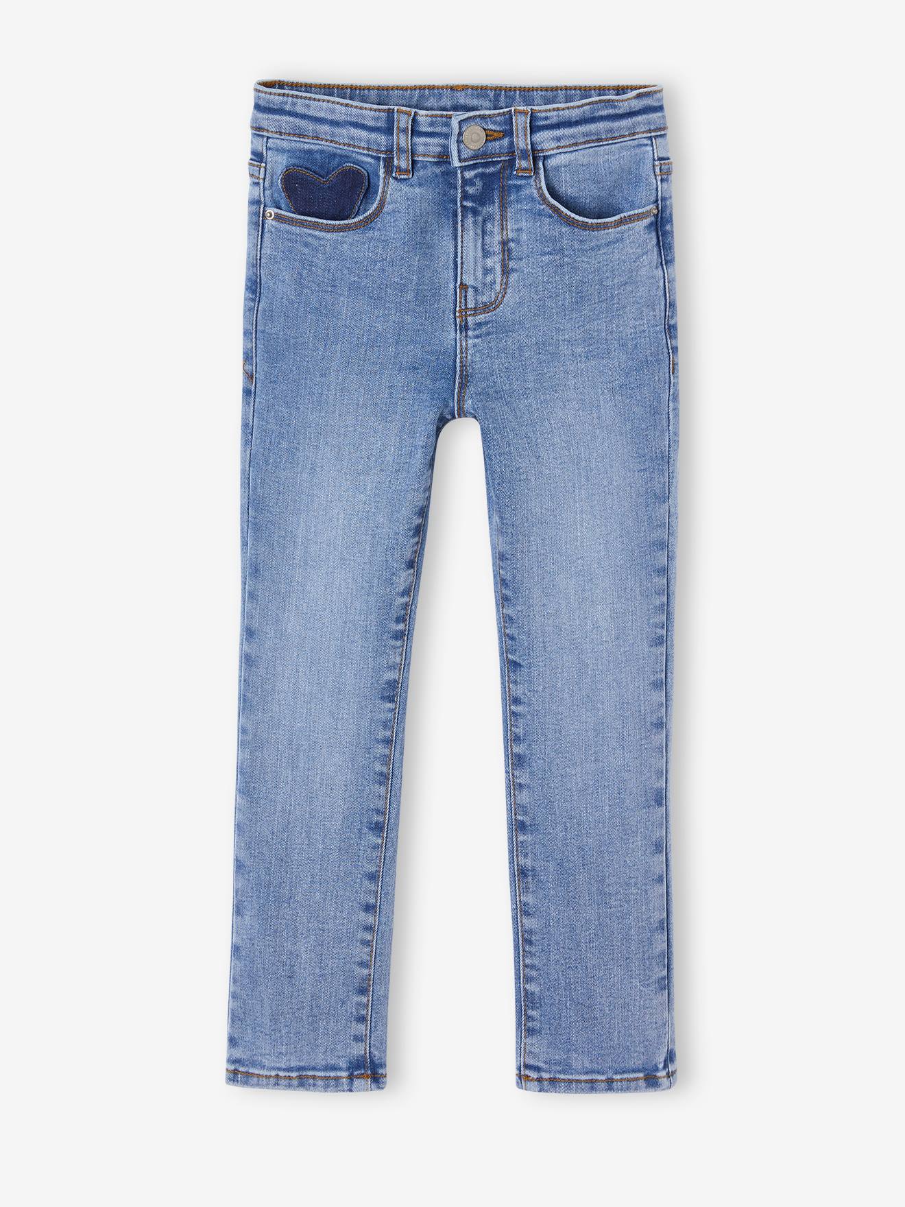 Slim meisjesjeans smal middenblauw