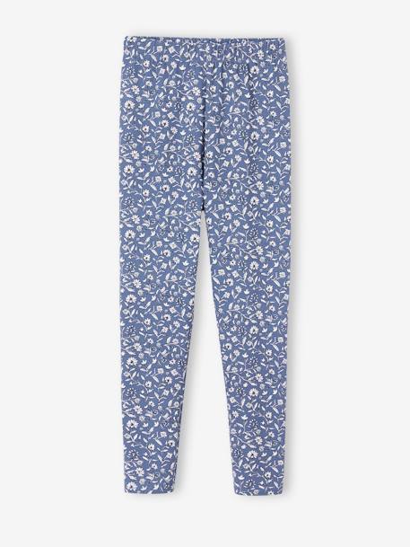 Bedrukte legging voor meisjes beige+blauw, bedrukt+roze (poederkleur)+smaragdgroen - vertbaudet enfant 