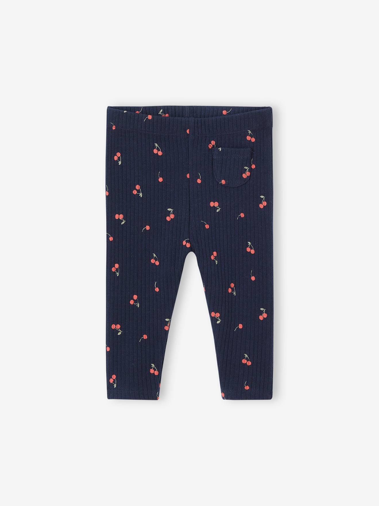 Legging van ribstof met print baby leiblauw