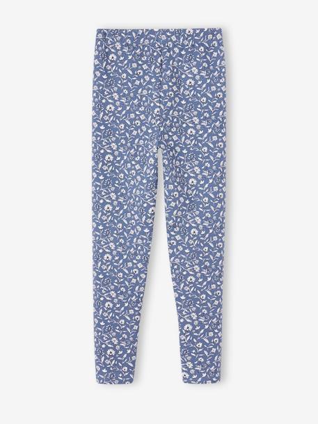 Bedrukte legging voor meisjes beige+blauw, bedrukt+roze (poederkleur)+smaragdgroen - vertbaudet enfant 