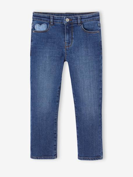 Smalle jeans large meisjes denimgrijs+donkerblauw+middenblauw - vertbaudet enfant 