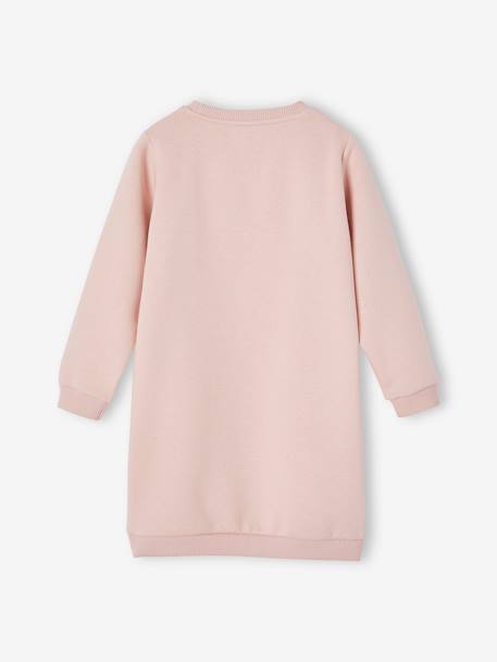 Basics fleece meisjesjurk gemêleerd grijs+lichtroze+marineblauw+smaragdgroen - vertbaudet enfant 