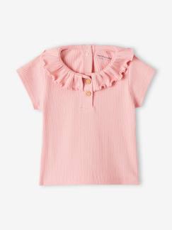 Baby-T-shirt, souspull-T-shirt-Babyshirt van ribstof met kraagje