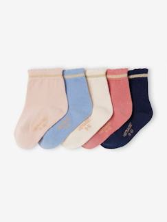 Baby-Sokken, kousen-Set van 5 paar glittersokken voor babymeisjes BASICS