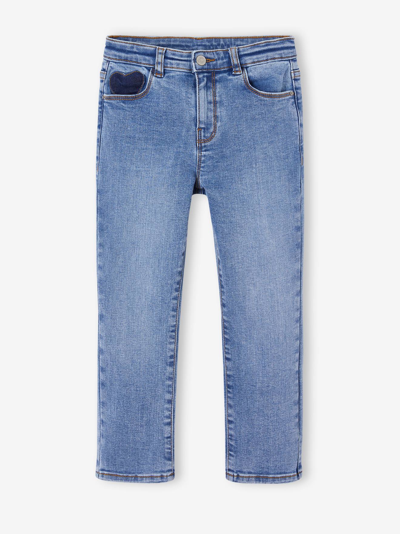 Smalle jeans large meisjes middenblauw