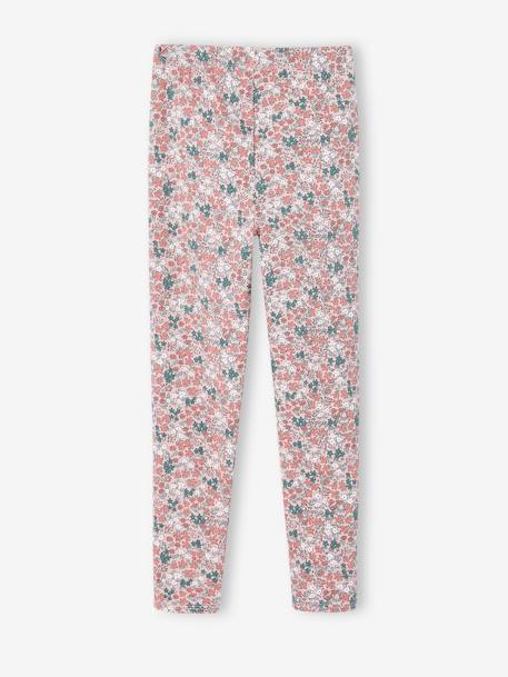 Bedrukte legging voor meisjes beige+blauw, bedrukt+roze (poederkleur)+smaragdgroen - vertbaudet enfant 