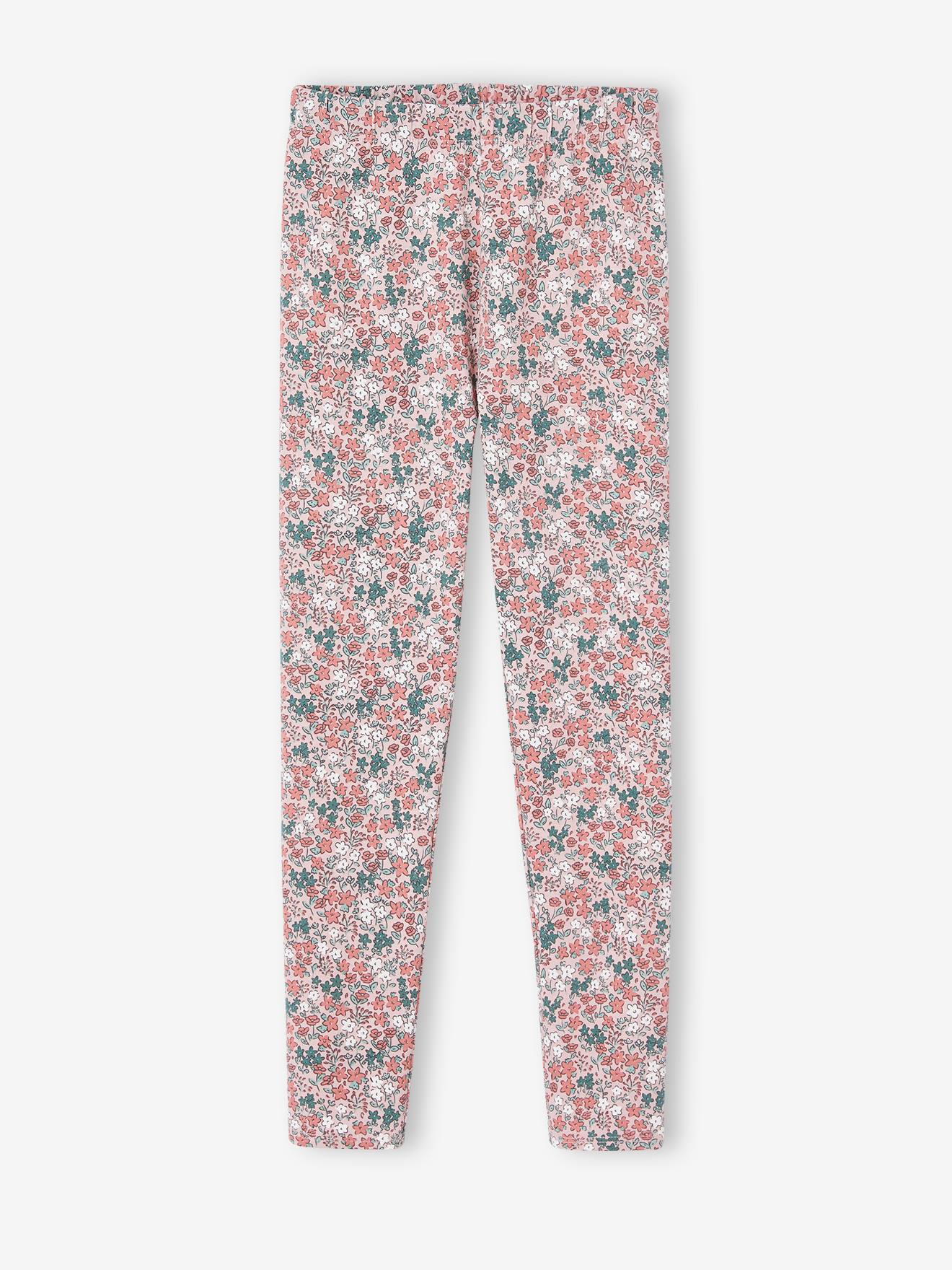 Bedrukte legging voor meisjes roze (poederkleur)