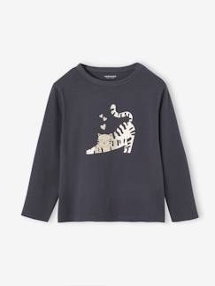 -Meisjes-T-shirt met lange mouwen en metallic animatie