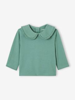 -Baby T-shirt met lange mouwen en claudinekraag