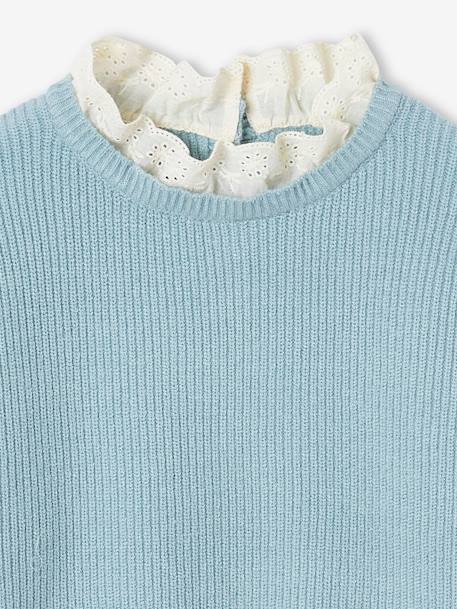 Meisjestrui met losse pasvorm en sierkraag beige (poederkleur)+hemelsblauw+marineblauw, gestreept+rozen+snoepjesroze - vertbaudet enfant 