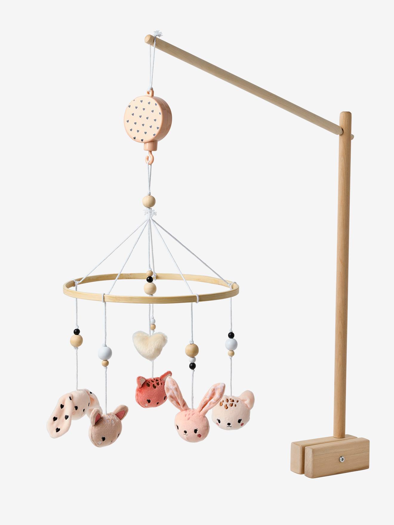 Muziekmobiel LOVELY LรO roze, bedrukt