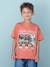Jongensshirt met fotoprint blauwgroen+ecru+koraal - vertbaudet enfant 