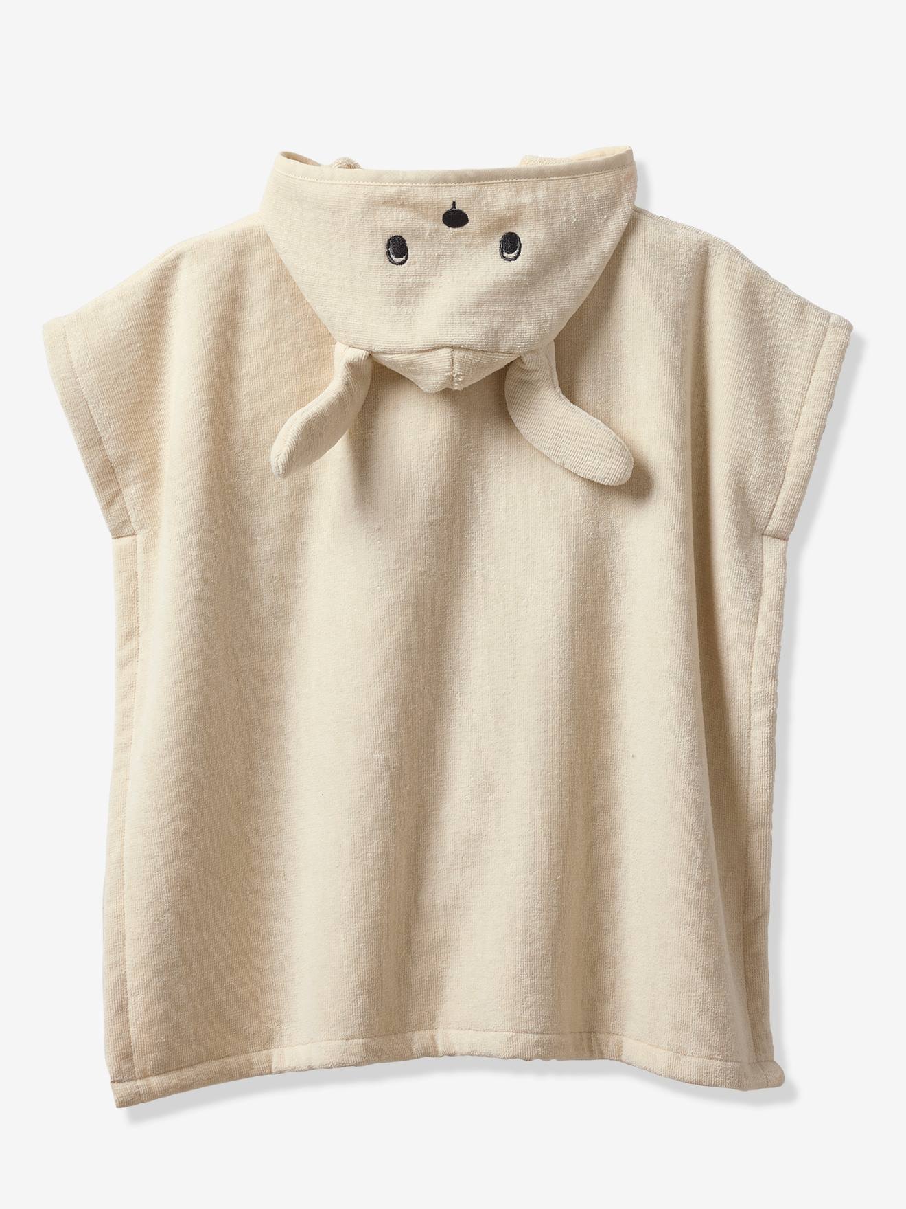 Badponcho baby personaliseerbaar Animal beige