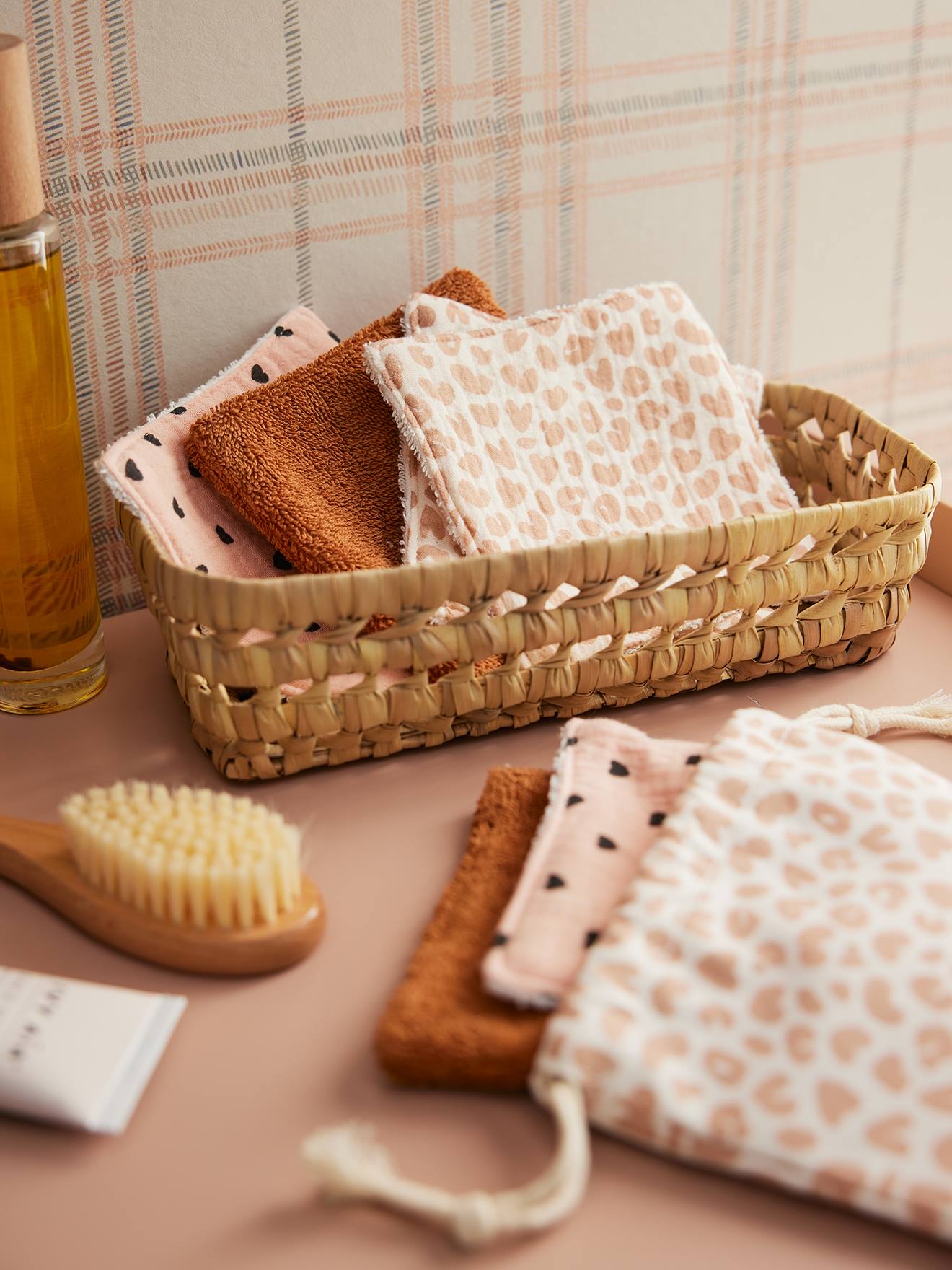 Set van 6 washandjes hazelnoot