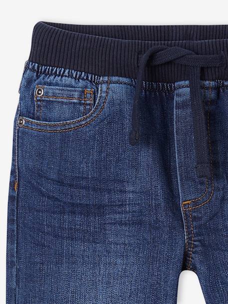 Onverwoestbare rechte relaxjeans jongens, eenvoudig aan te trekken denimgrijs+ongewassen denim+stone - vertbaudet enfant 