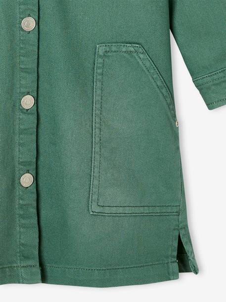 Overhemdjurk van garment dyed canvas groen - vertbaudet enfant 