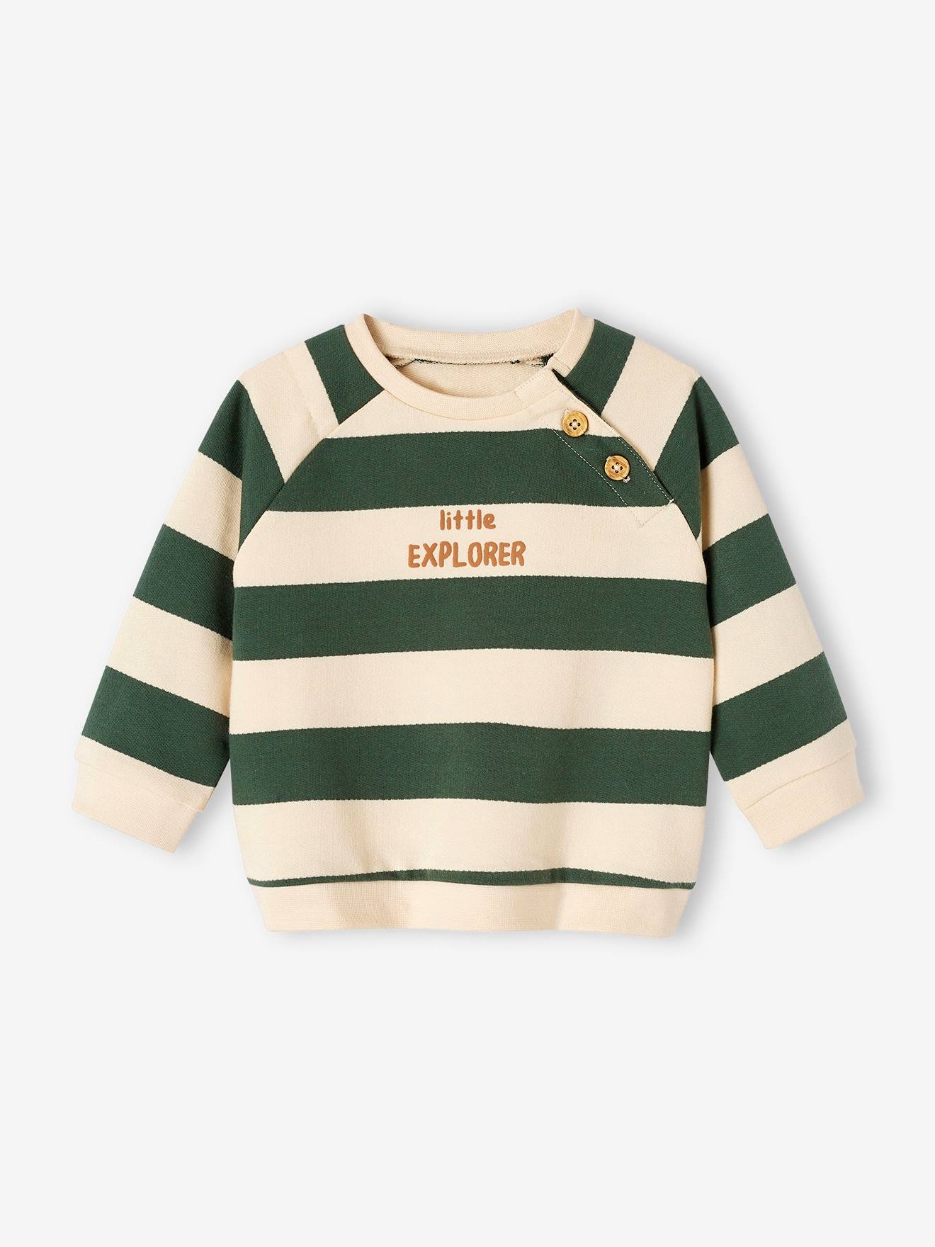 Gestreept sweatshirt van molton baby dennen