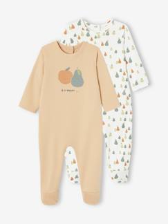 Baby-Set van 2 slaappakjes met fruitmotief van interlock jongensbaby