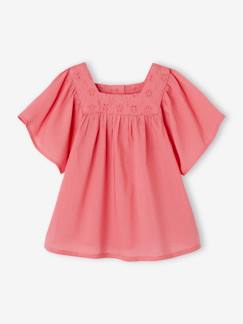 -Blouse met vierkante halslijn en Engels borduursel baby's