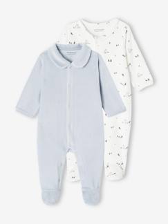 Baby-Set van 2 fluwelen babyslaappakjes met opening voor