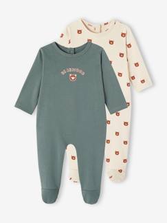 -Set 2 slaappakjes voor jongens "Teddy bear" in fleece